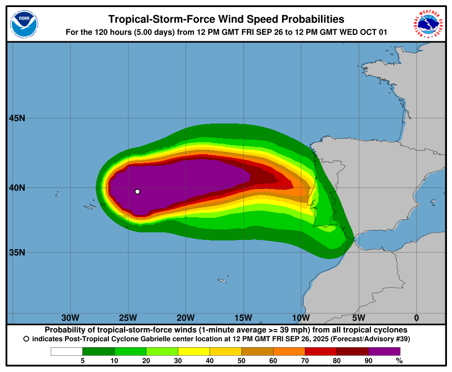PostTropical Cyclone Katia Tracking Chart